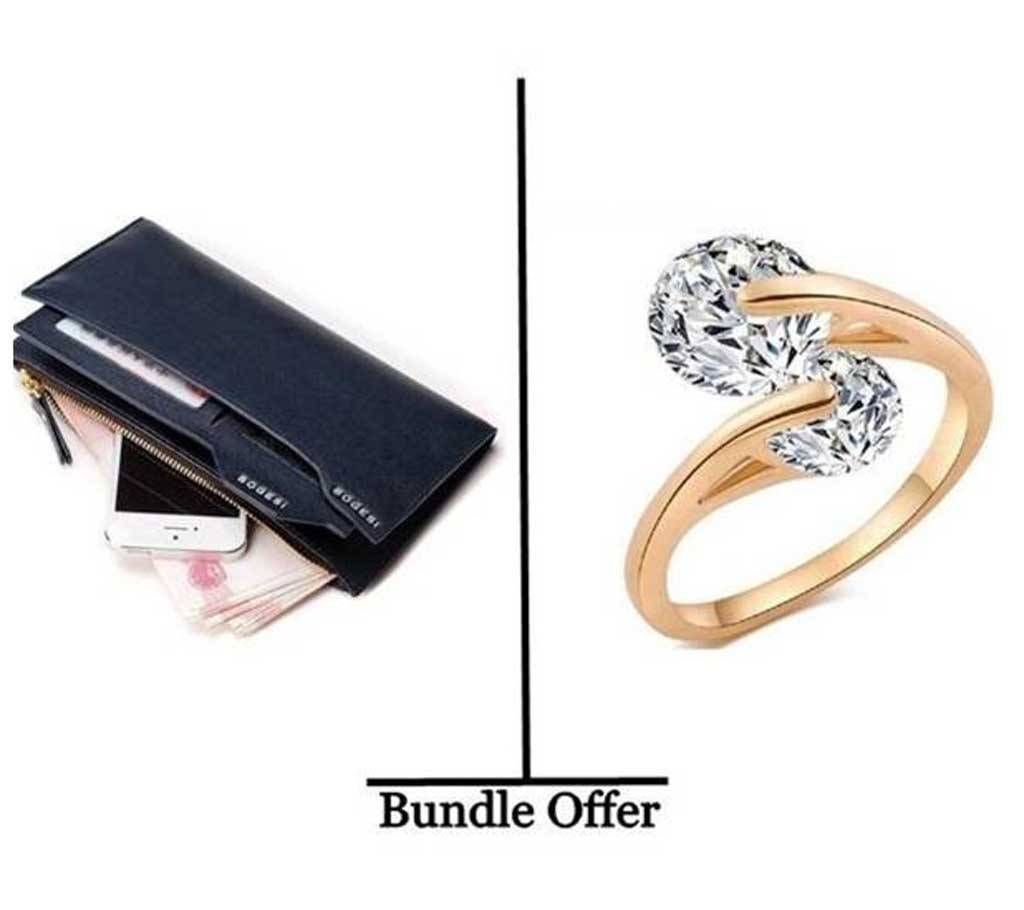 Combo of Gents Wallet and Ladies  Finger Ring