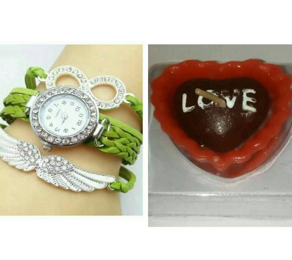 Ladies Bracelet Watch with Free Love Candle