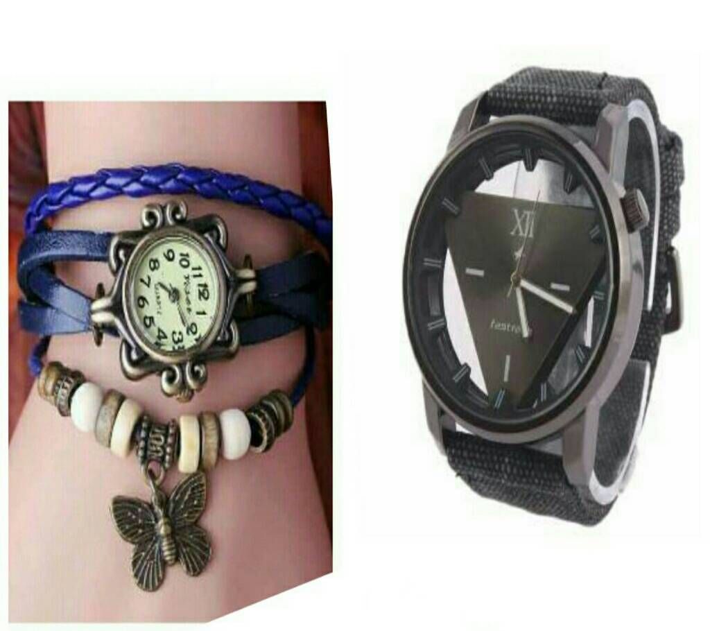 Fastrack Gents Watch+ Ladies Bracelet Watch Combo
