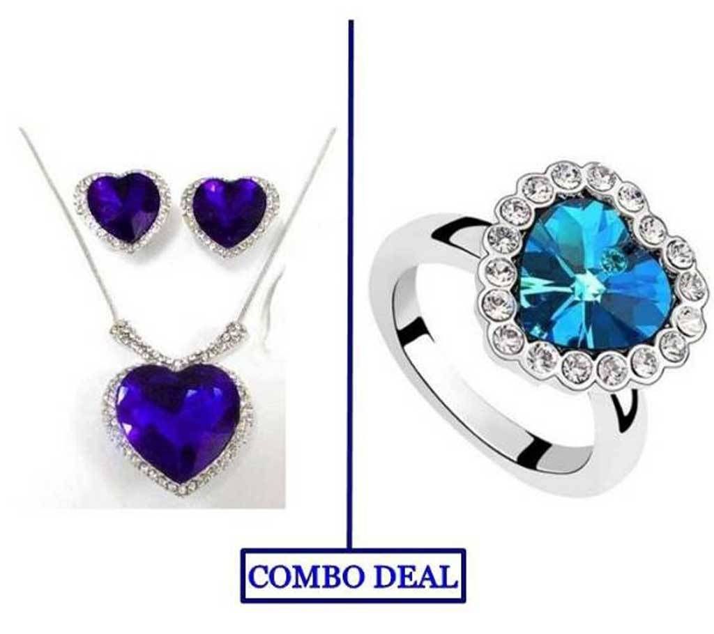 Combo of Heart Shaped Pendant & Finger Ring