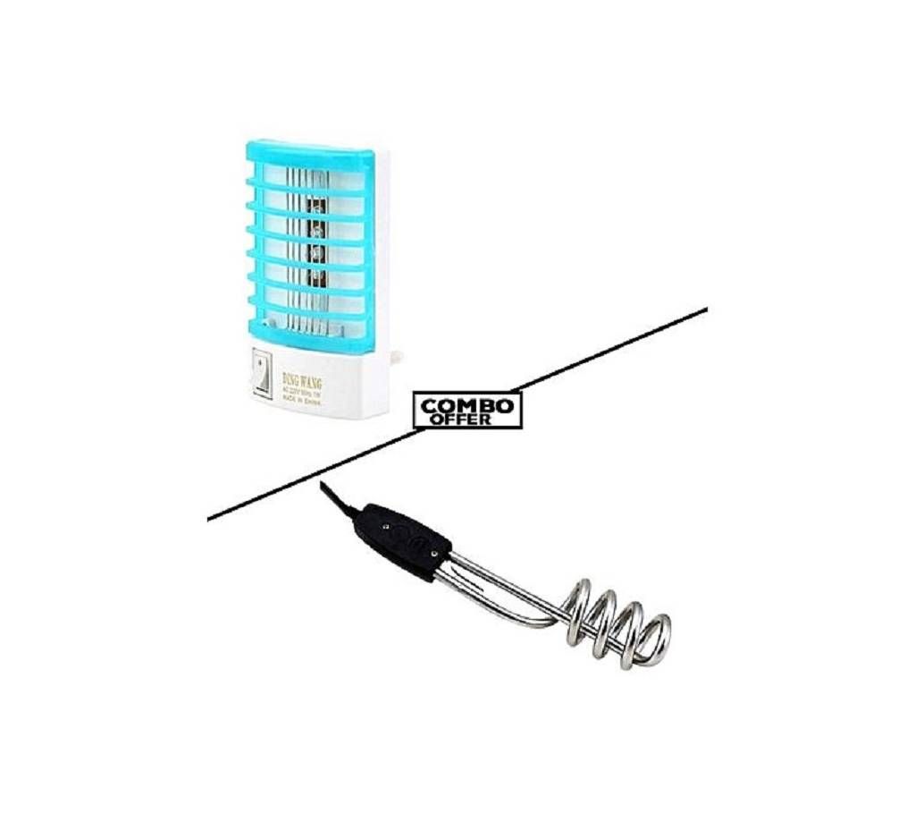 Mosquito Lamp with Water Heater 1000W Combo Set - Blue and Silver