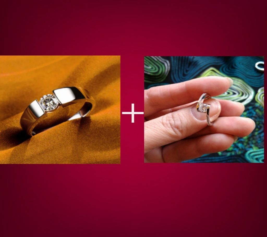 Silver Colour Male Ring And Silver Colour Female Ring