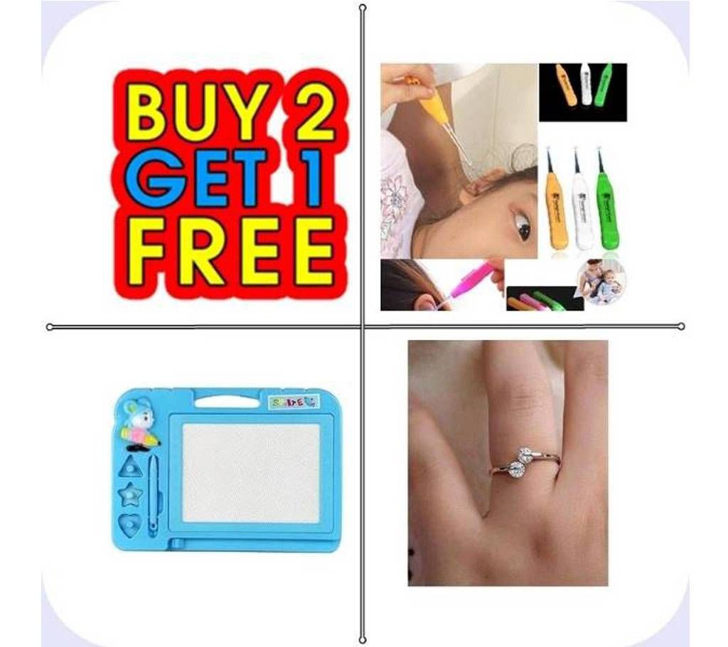 Ear Cleaner + Magic Board + Finger Ring Combo