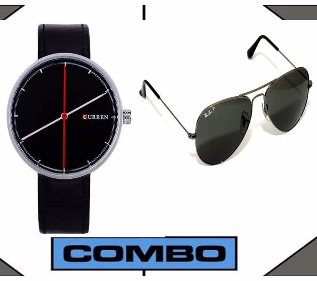 Curren watch + Rayban Sunglass Combo
