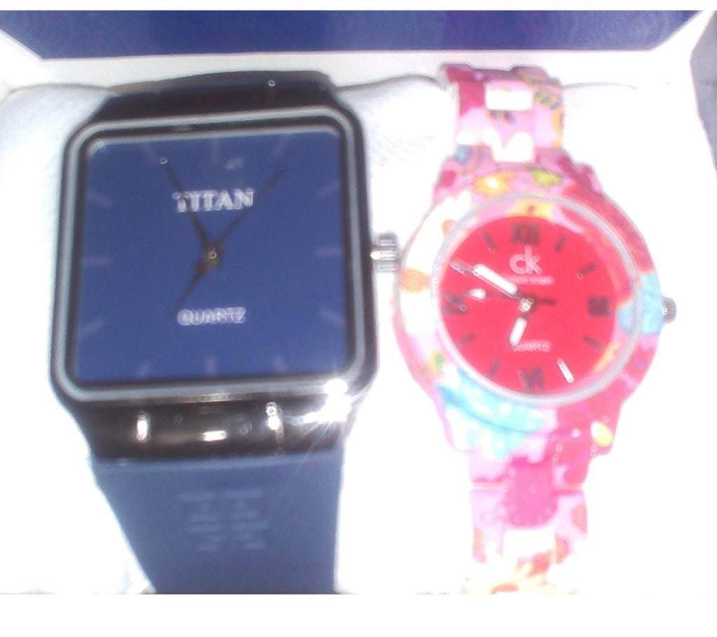 Titan Gents Wrist Watch + Ladies Bracelet Watch