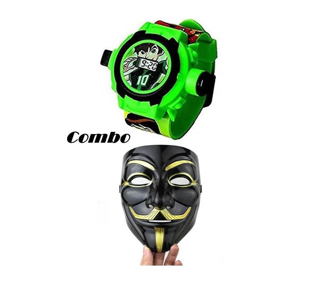 Combo Ben 10 Projector Watch & Vendetta Mask