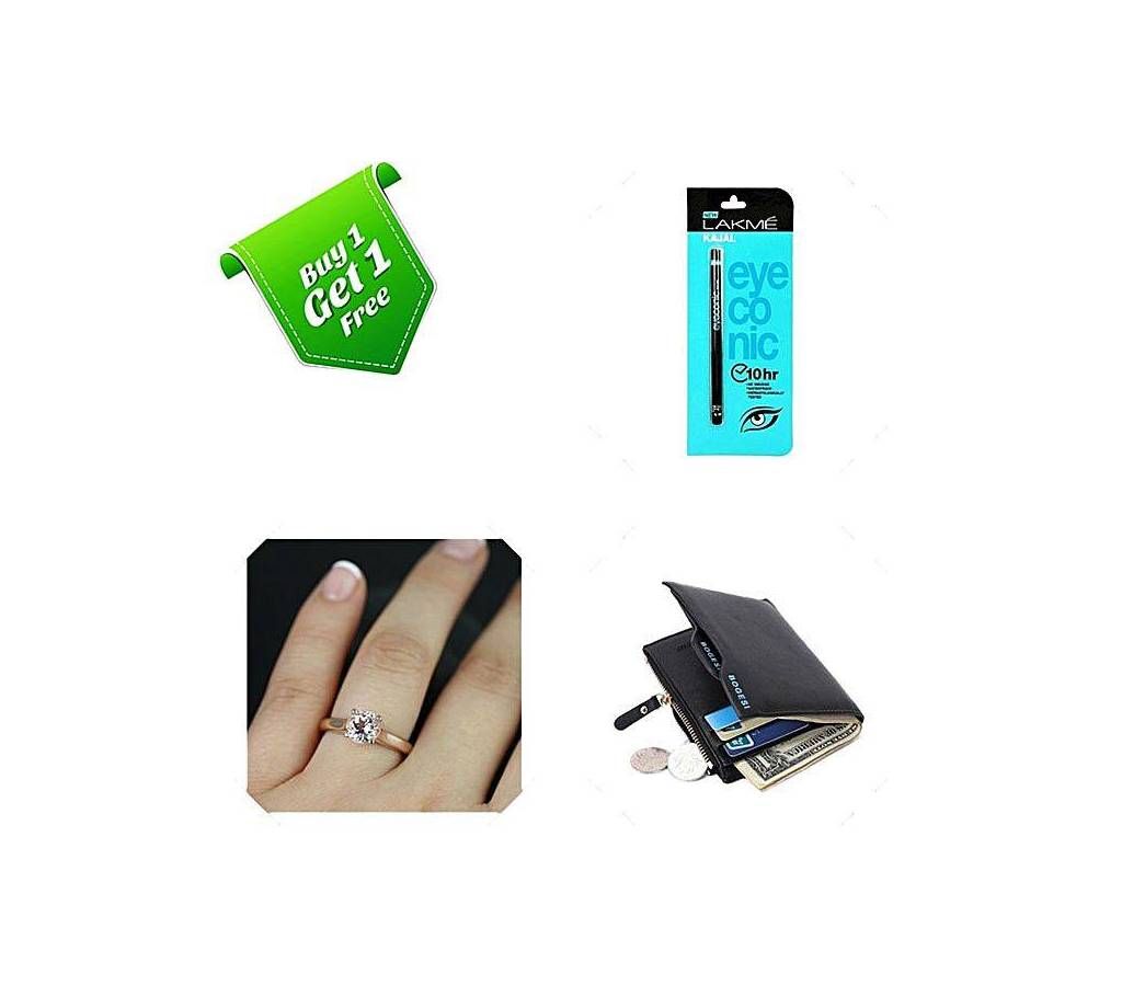 Buy One Finger Ring and One Wallet and Get One Kajal Free