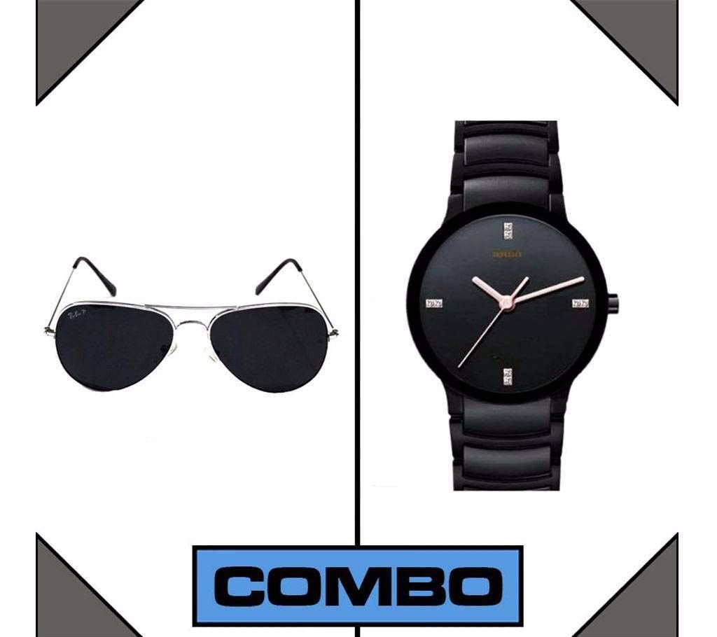 RADO gents wrist watch+RAY BAN Sunglasses-copy combo 