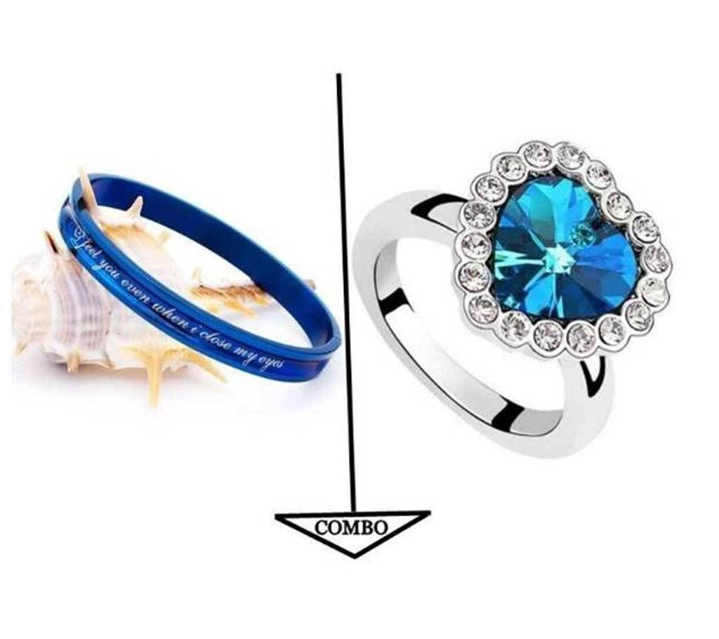 Combo of Stainless Steel Bracelet & Finger Ring