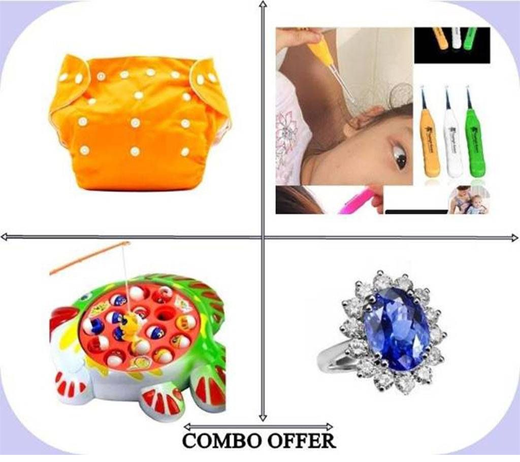Reusable Baby Cloth Diaper + Ear Cleaner + Fishing Game + Finger Ring