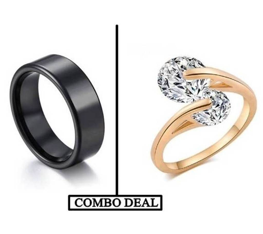 Combo of Men's Finger Ring & Rose Gold Plated Fing