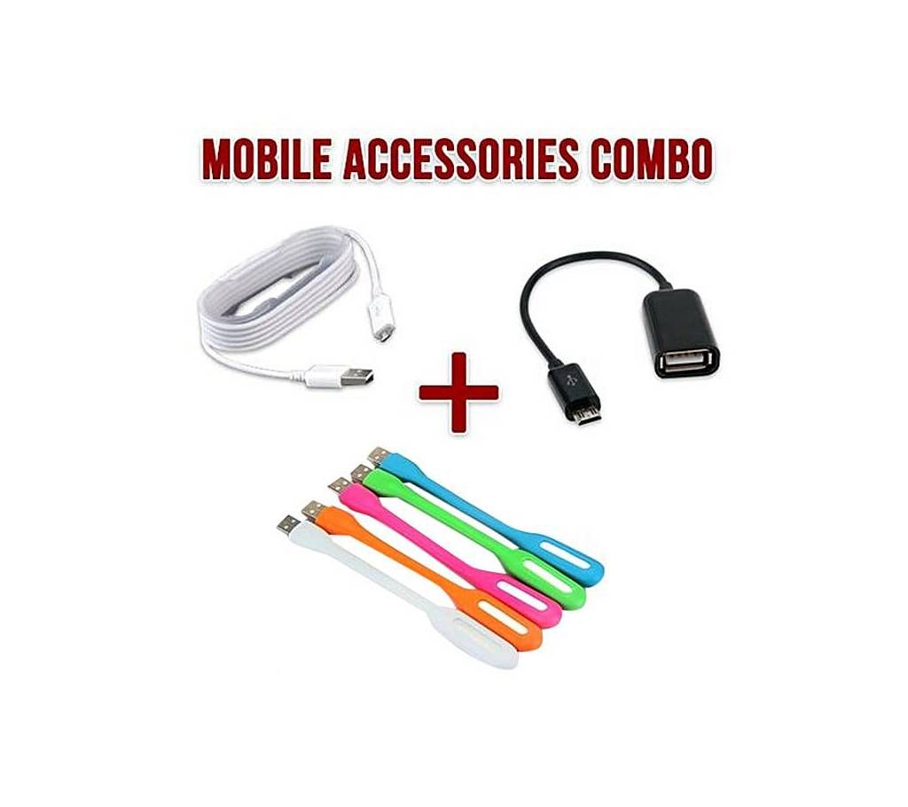 Mobile Accessories Combo Pack - Multicolor