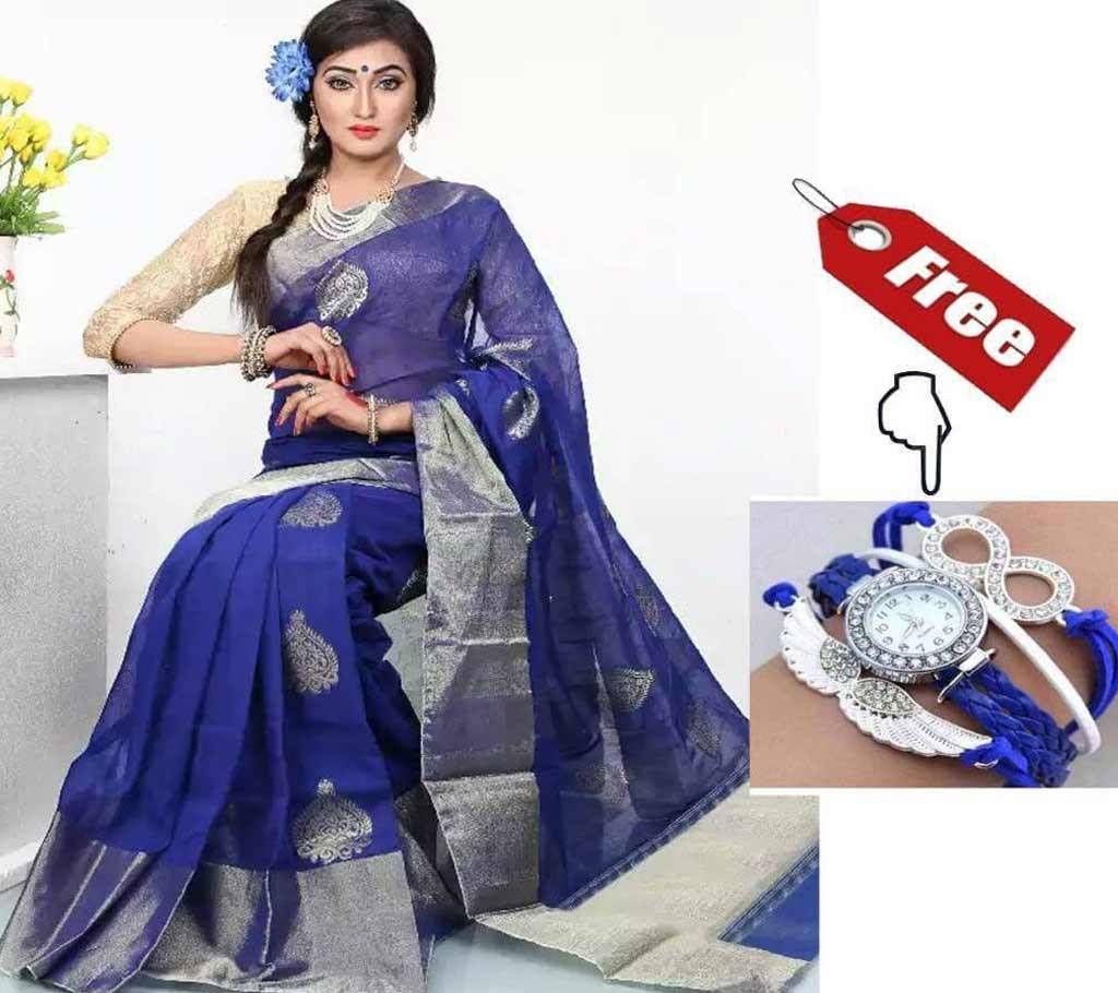 Silk Champai Monipuri Sharee With Free Ladies Wrist 