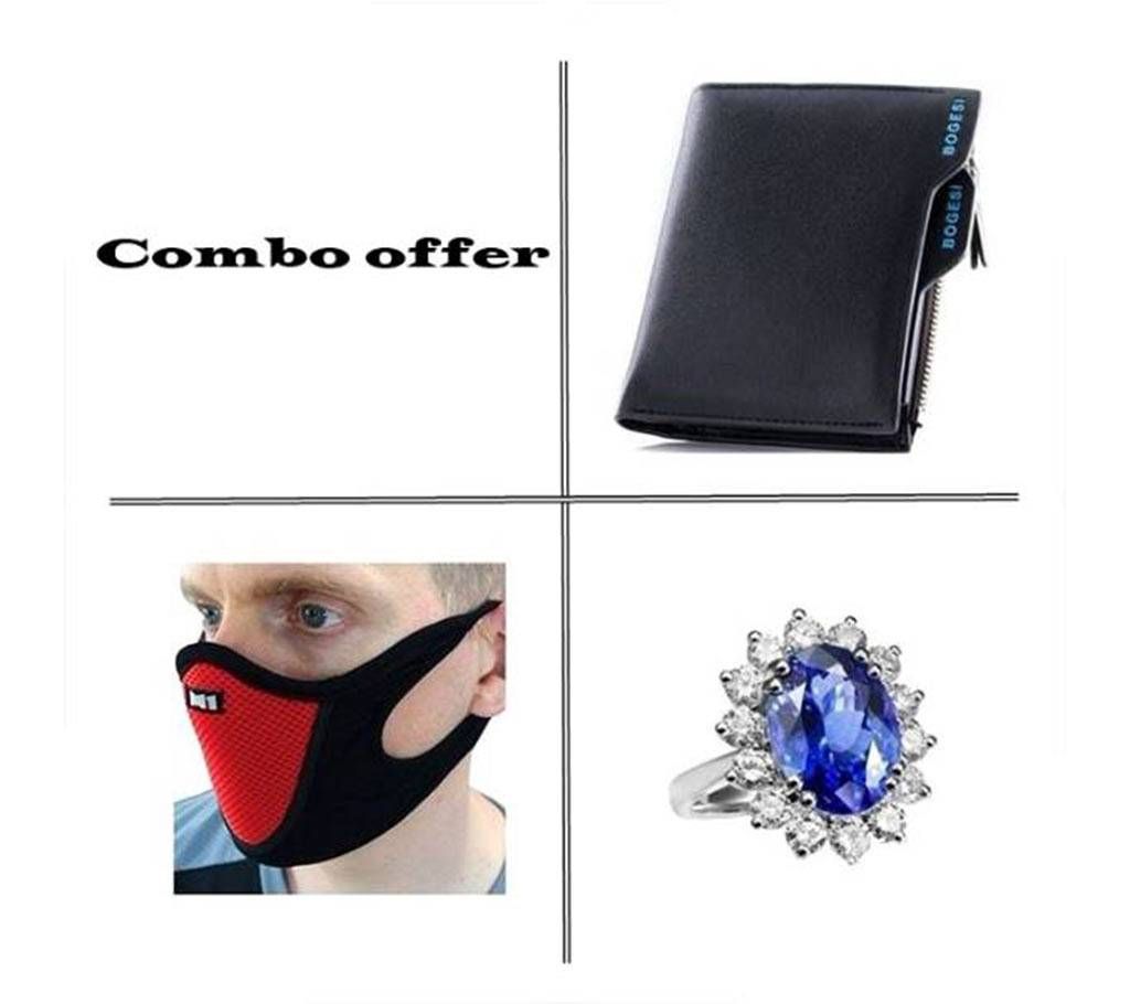 Combo of Wallet, Winter Mask and Finger Ring