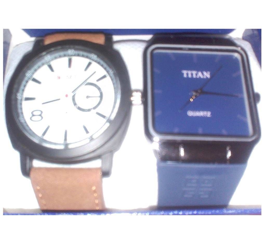 Titan Gents Wrist Watch + Curren Gents Wrist Watch