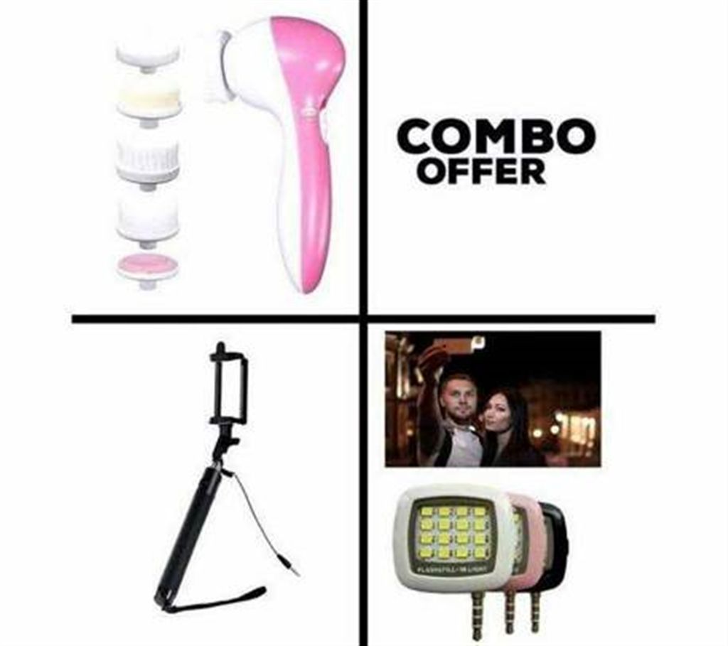 massager selfi stick and selfie light combo 