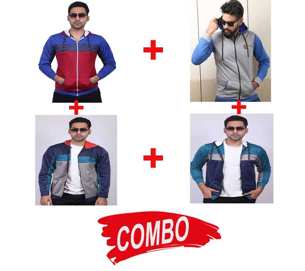 Gents Stylish Full sleeve Hoodie+ Menz full sleeve Hoddie-Red+Menz stylish  full sleeve Hoddie +  Hoodie for men - Ash Combo Offer 