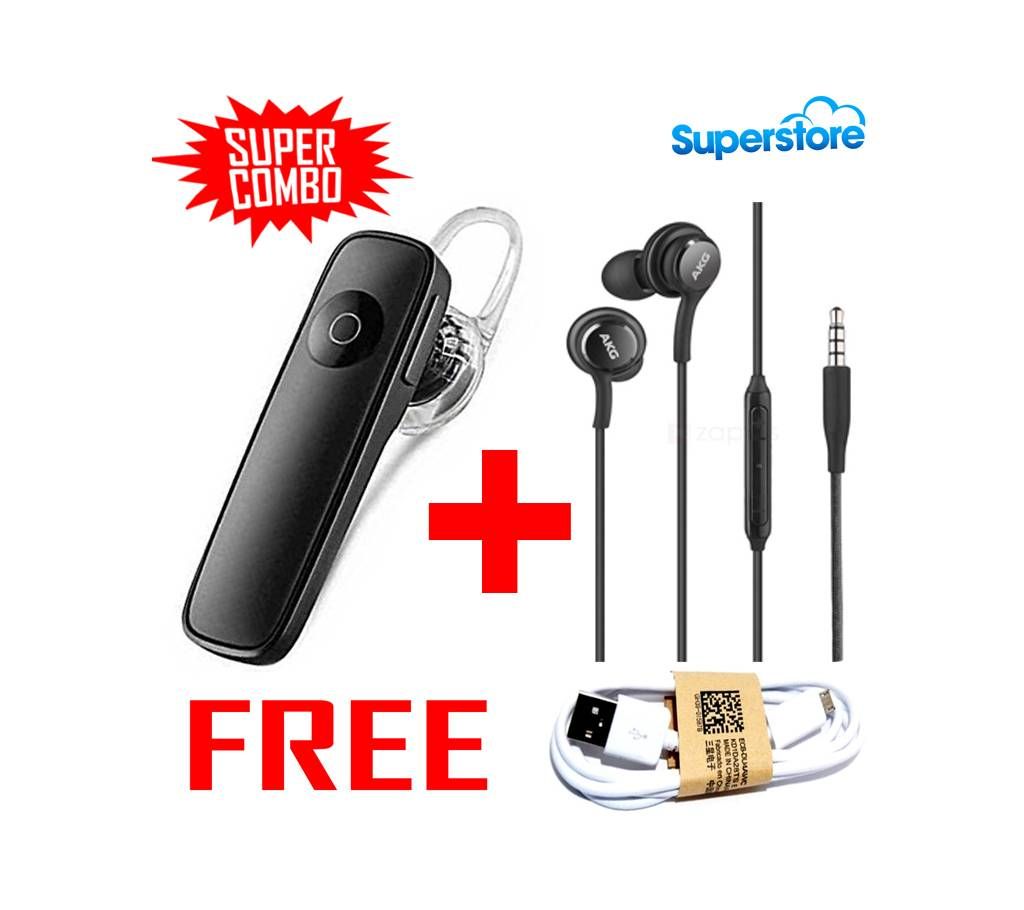 BASS STEREO Bluetooth Headset V 4.1 + AKG Earphone + Free USB Cable
