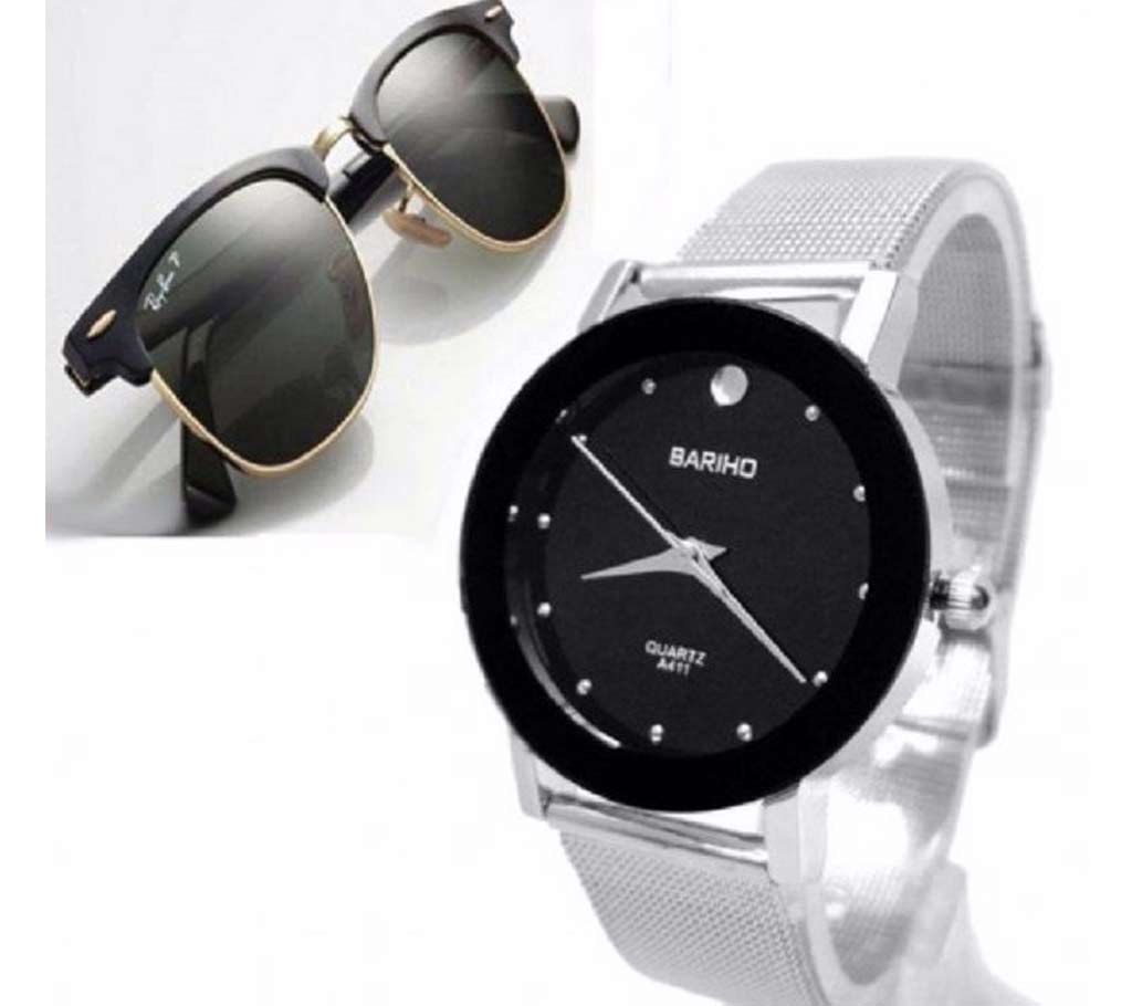 combo of Ray Ban sunglasses+ Bariho gents watch- copy 