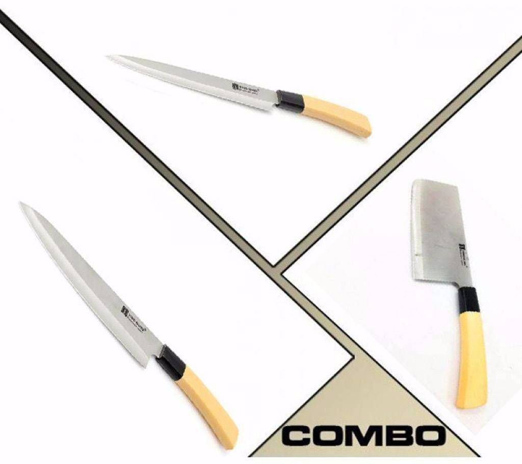2 pcs kitchen knife + meat cutting knife