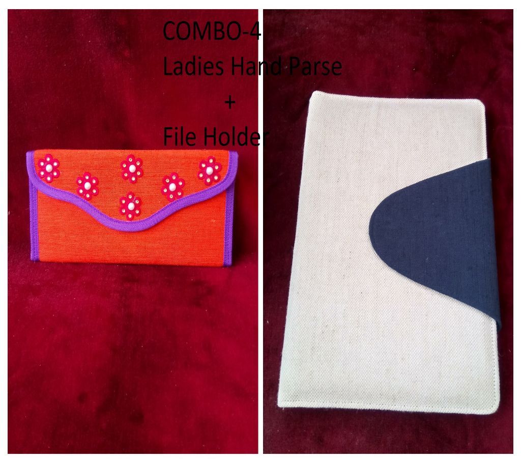 Ladies hand Parse and File Holder Made Bye Jute 