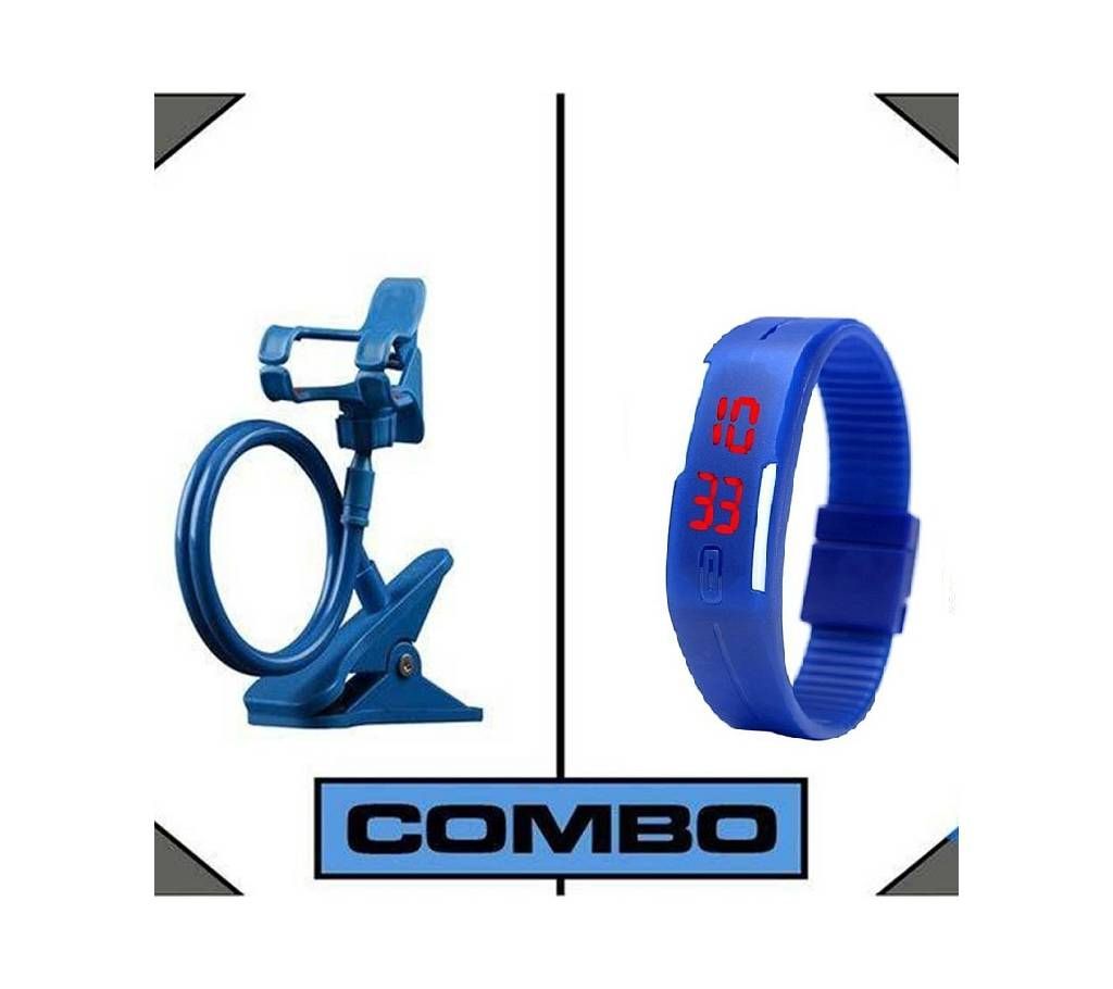 Led Watch + Mobile holder Combo 