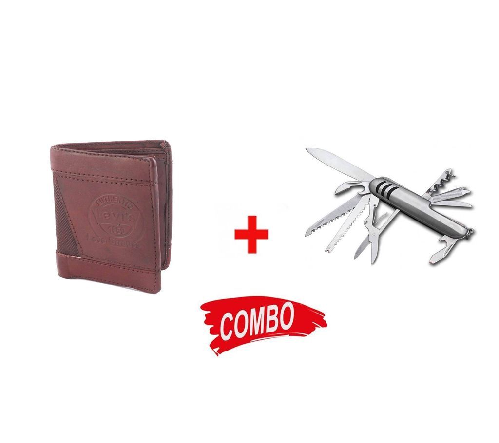 levis wallet + multi functional knife super combo