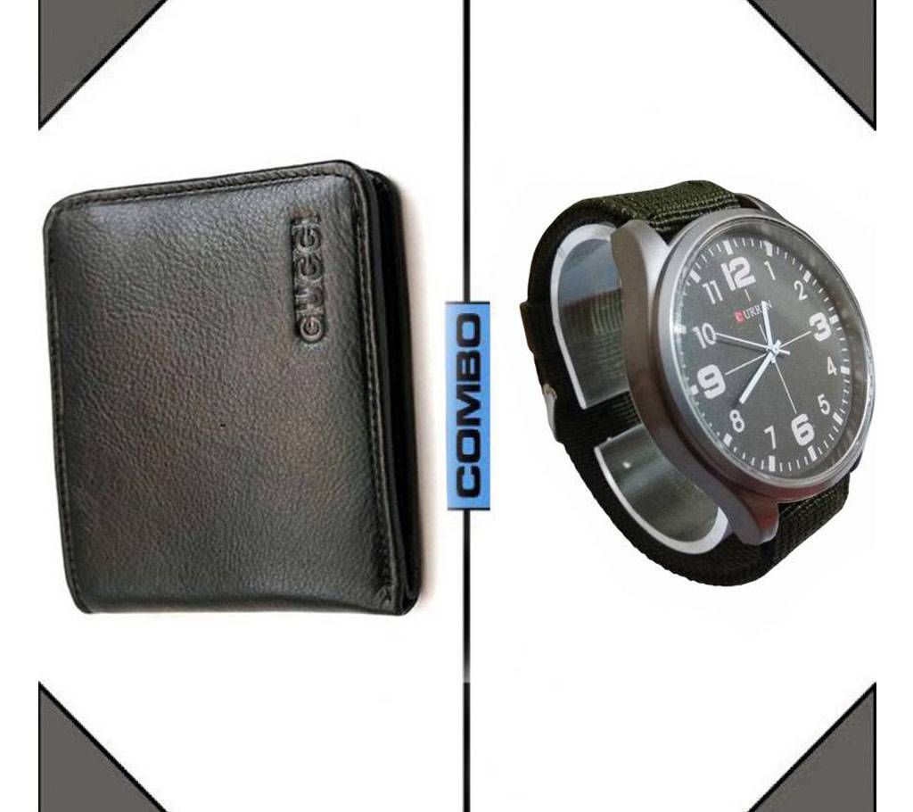 Curren watch & Gucci wallet Combo 