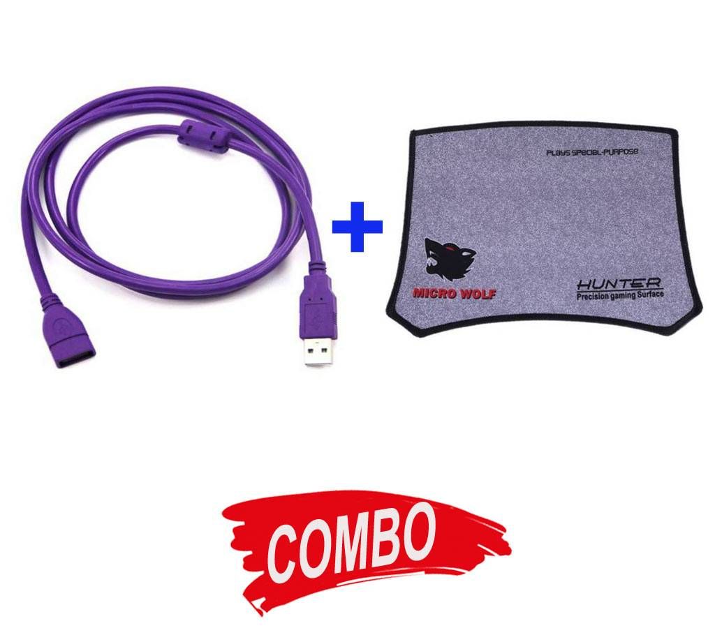 H8 mouse pad + USB Extension Cable 1.5m - Combo Offer