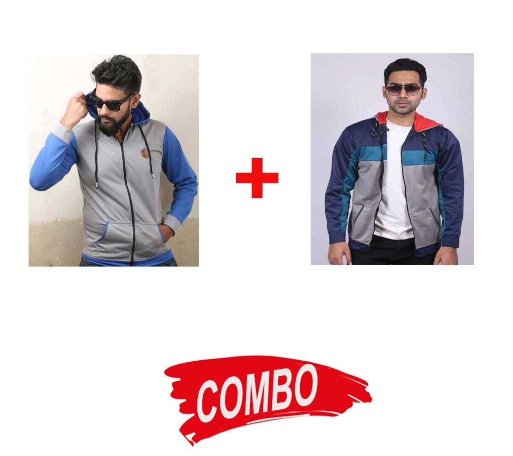 Gents Stylish Full sleeve Hoodie + Stylish Hoodie for men - Ash Combo Offer 