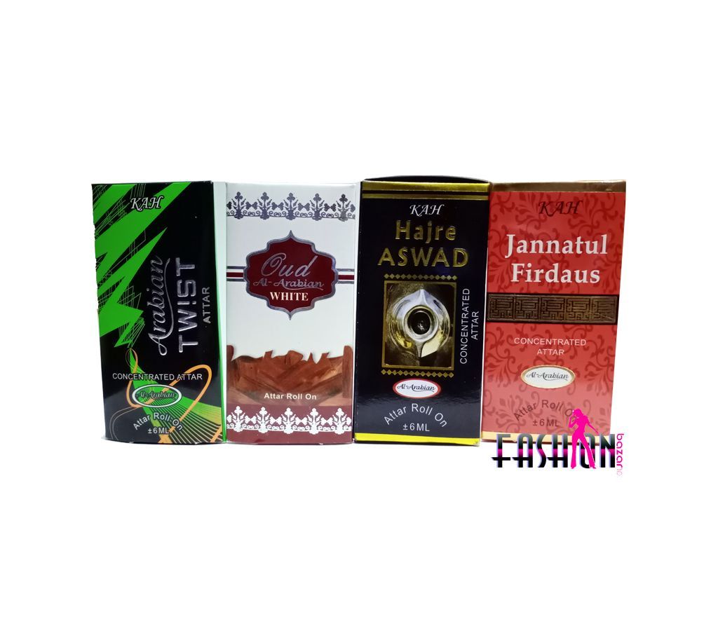 4 pcs roll on concerted perfume ( attar) 6 ml each