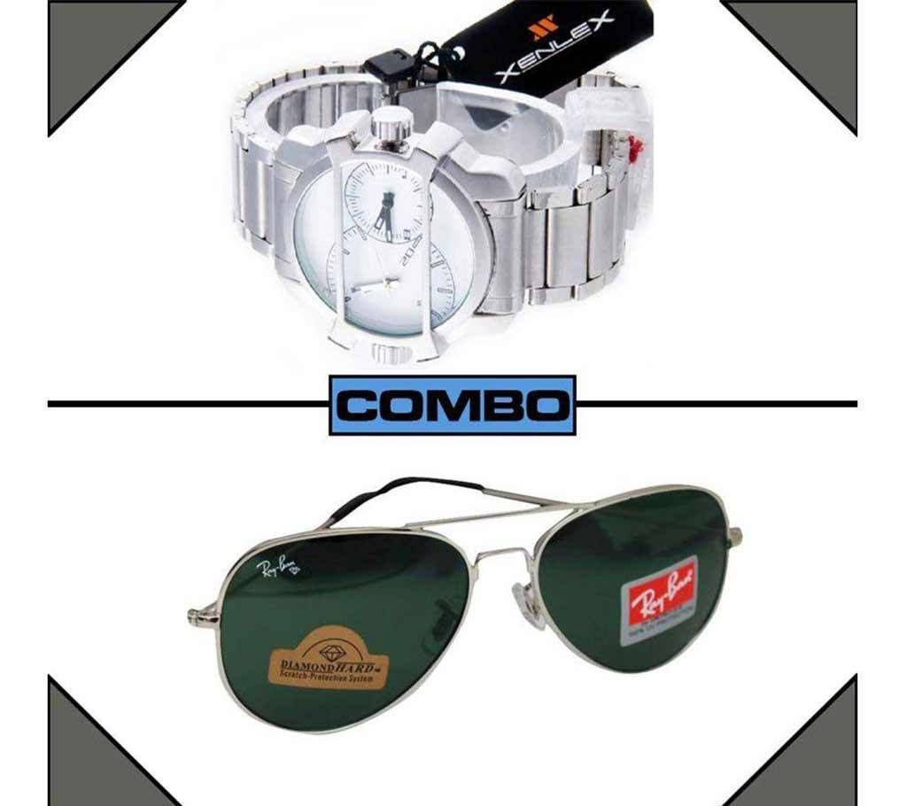 Xenlex watch and Ray Ban copy sunglasses combo 
