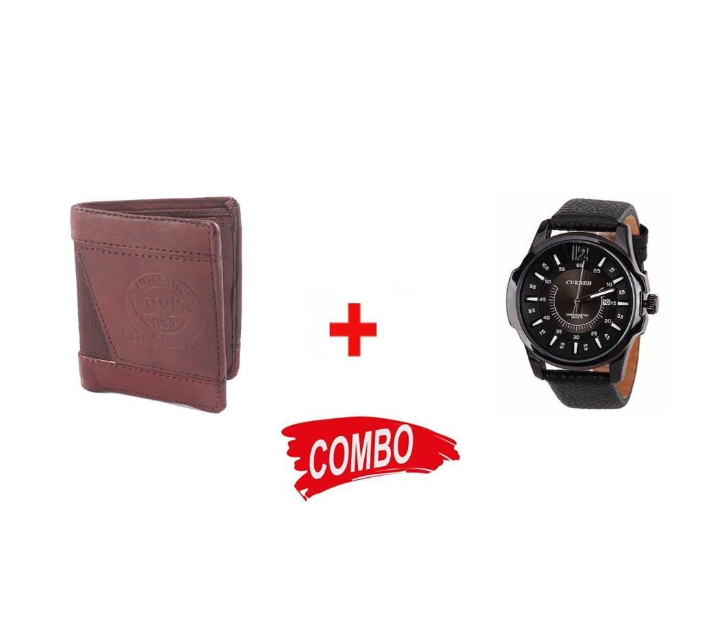 levis wallet + curren watch super combo