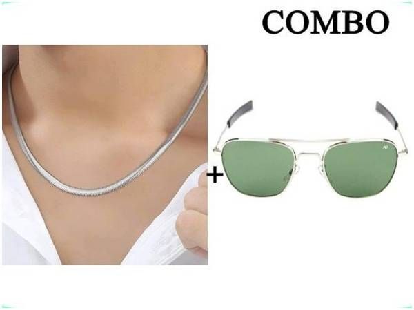 Combo of Snake Pendant Chain & AO Men's Sunglasses
