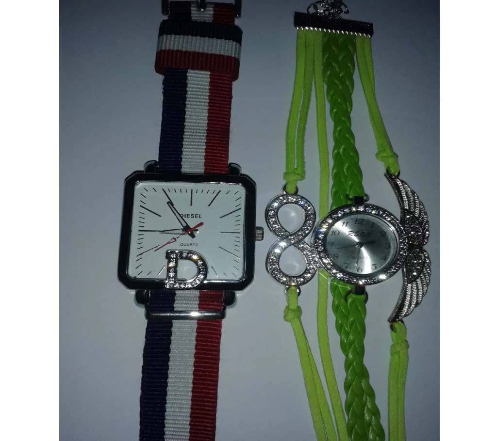 DIESEL Gents Wristwatch + Ladies Bracelet Watch Combo Offer (Copy)
