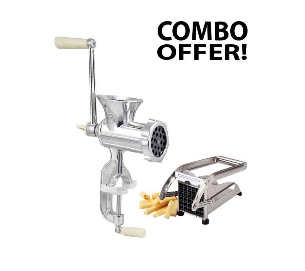 Potato Chopper for French Fries + Manual meet mincer combo offer 