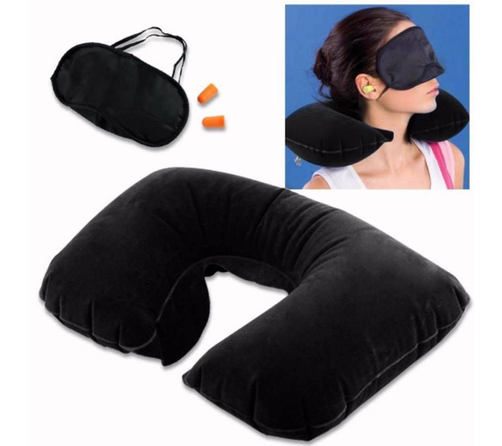Travel Pillow+Eye Mask+Ear Plug Combo
