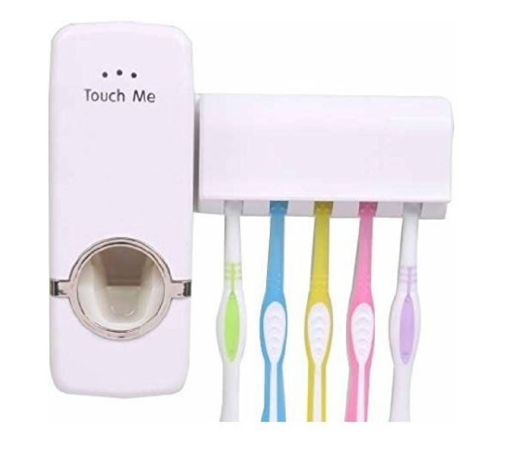 Automatic Toothpaste Dispenser and "Touch Me" Brush Holder Set