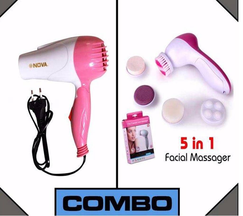 Nova hair dryer+Facial massager combo offer 