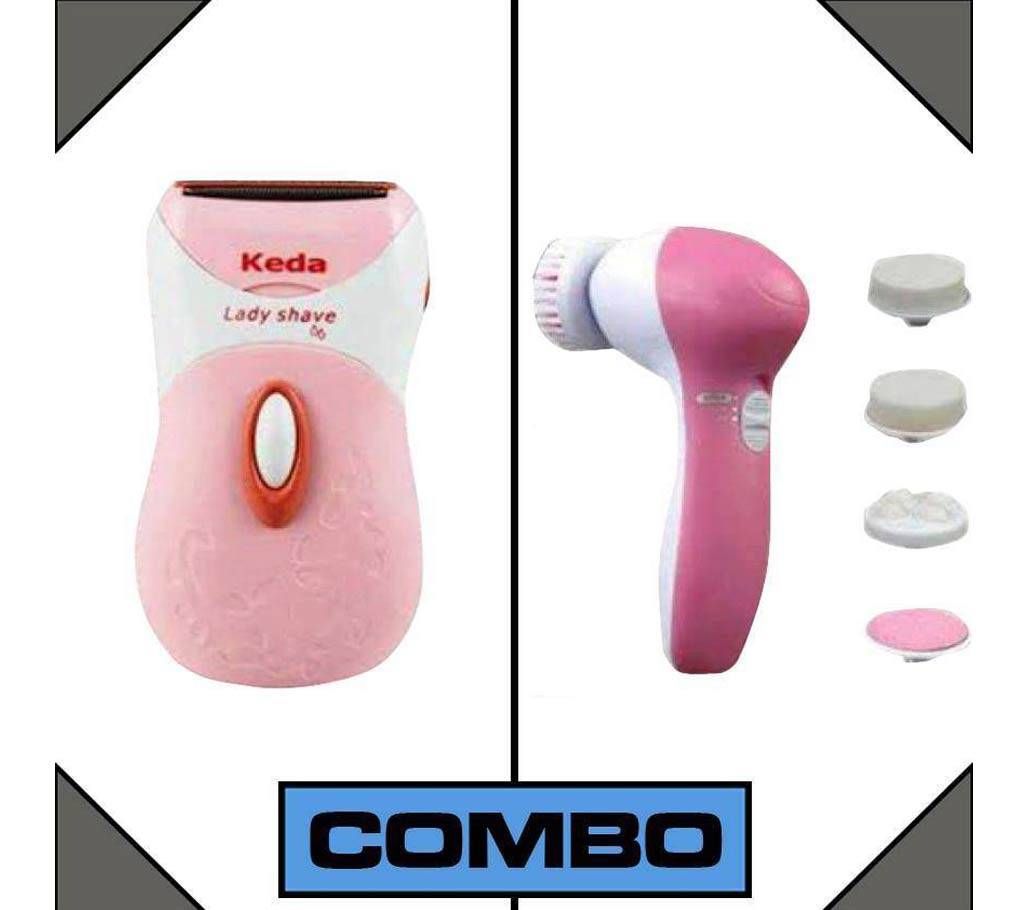 Combo of Lady Shaver + 5 In 1 Beauty Massager
