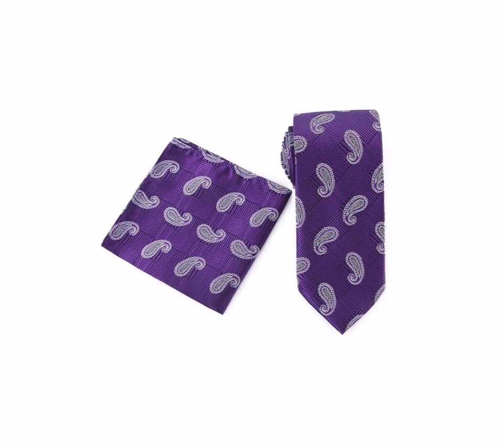 Tailor Smith 7.5cm Necktie and Pocket Square Handkerchief Combo Set