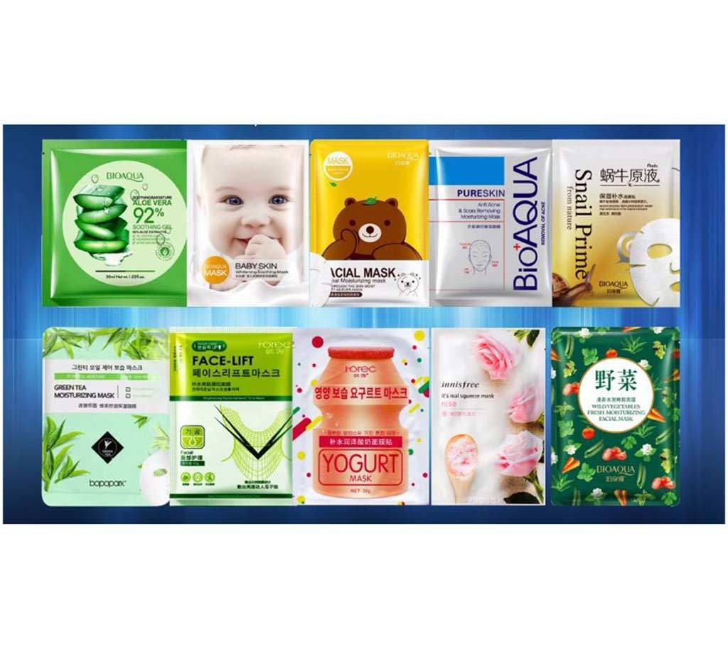 10pcs Sheet Mask Combo pack 