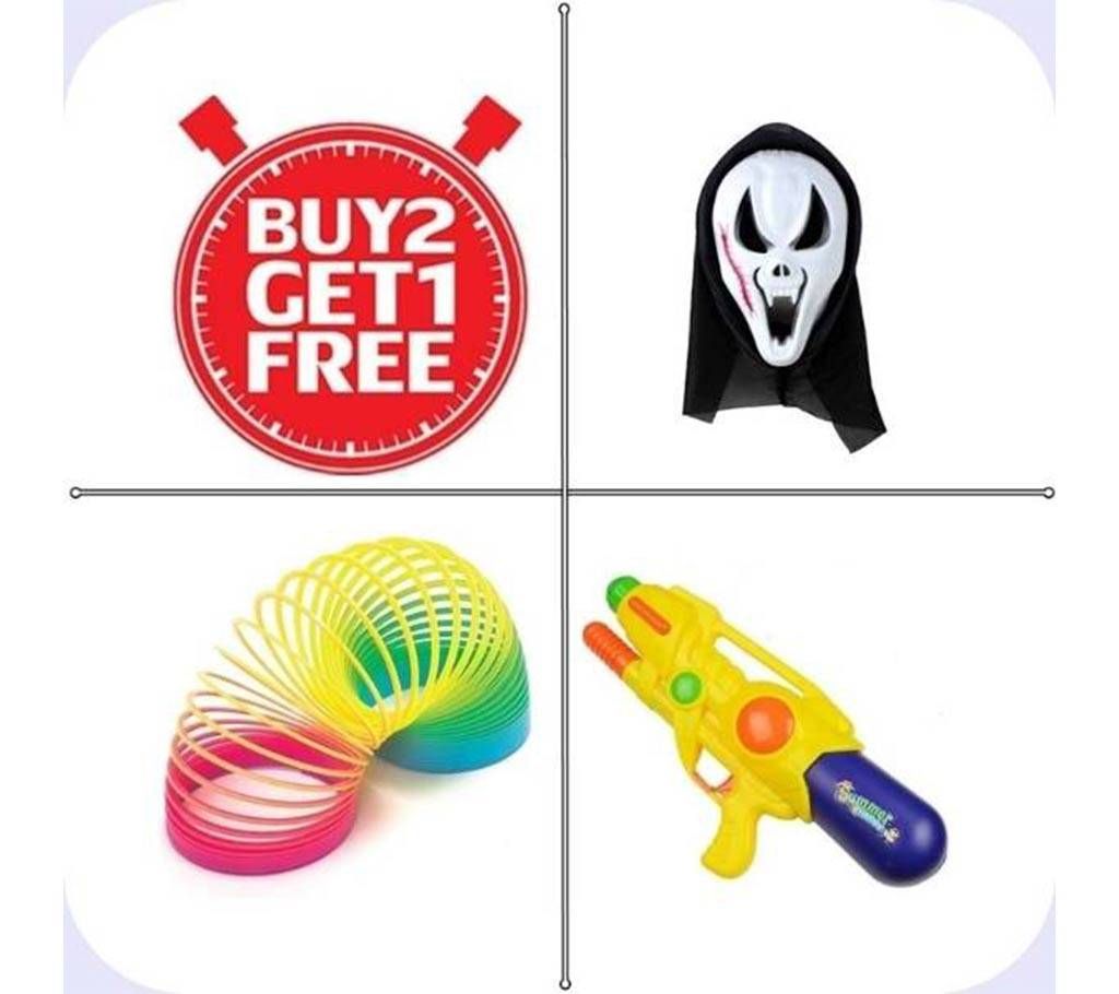Mask + Toy Rainbow Spring + Water Gun- Buy 2 Get 1 Free