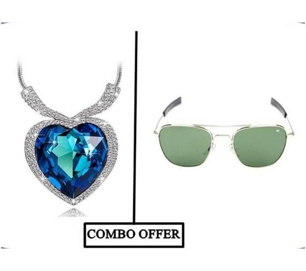 Titanic Heart Shaped Necklace & AO Men's Sunglass