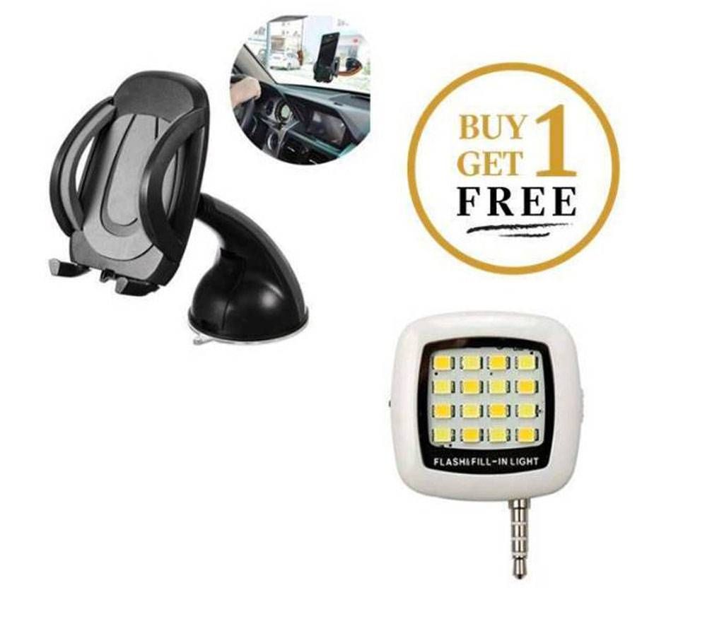Buy One Universal Mobile Holder And Get One Selfie Flash Light
