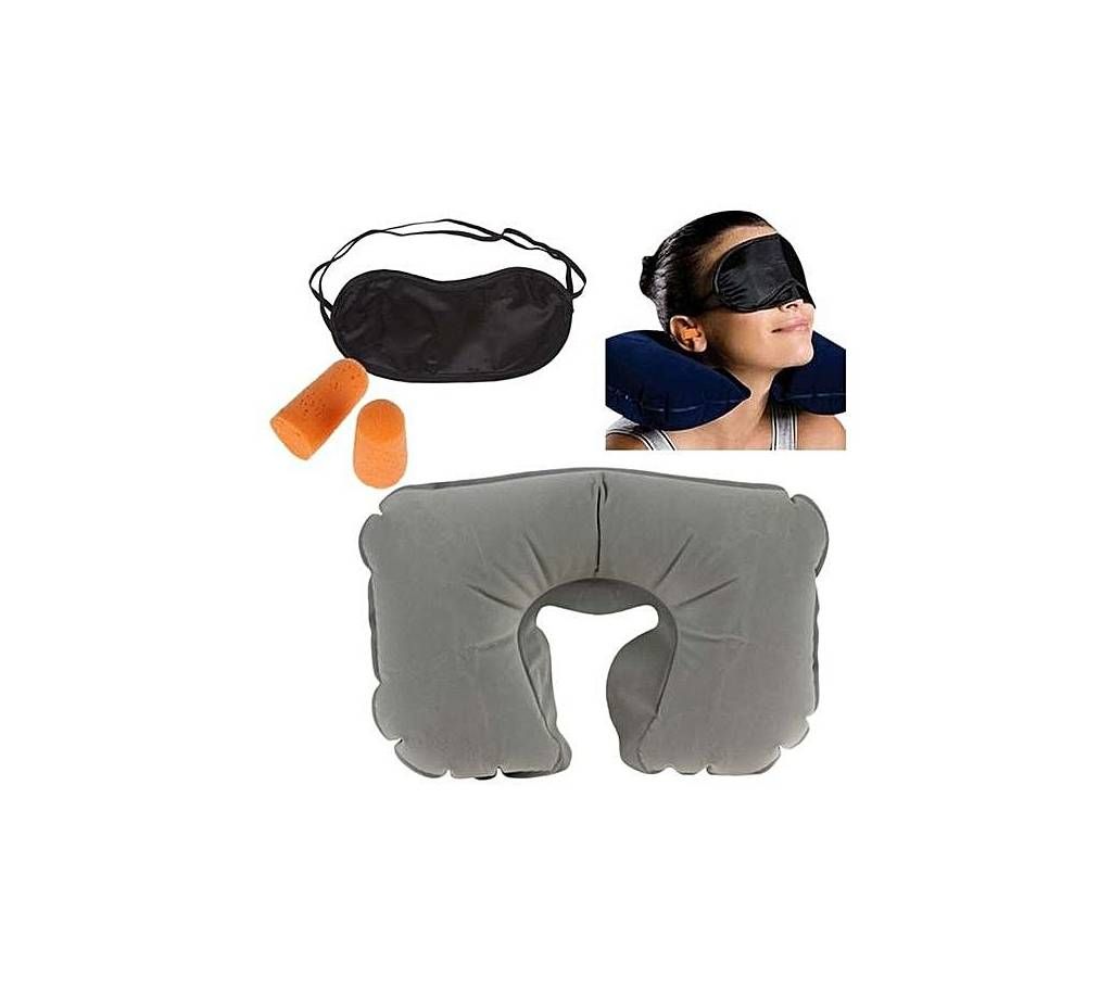 3 In 1, Travel Selection - Neck Pillow, Earplug, Eyeshade 