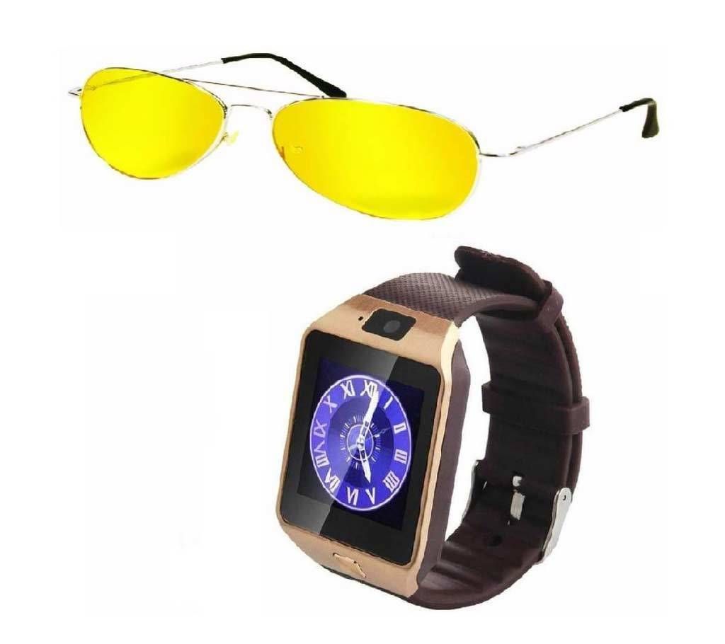 Smart Watch With Night Vision Glass Combo Offer 