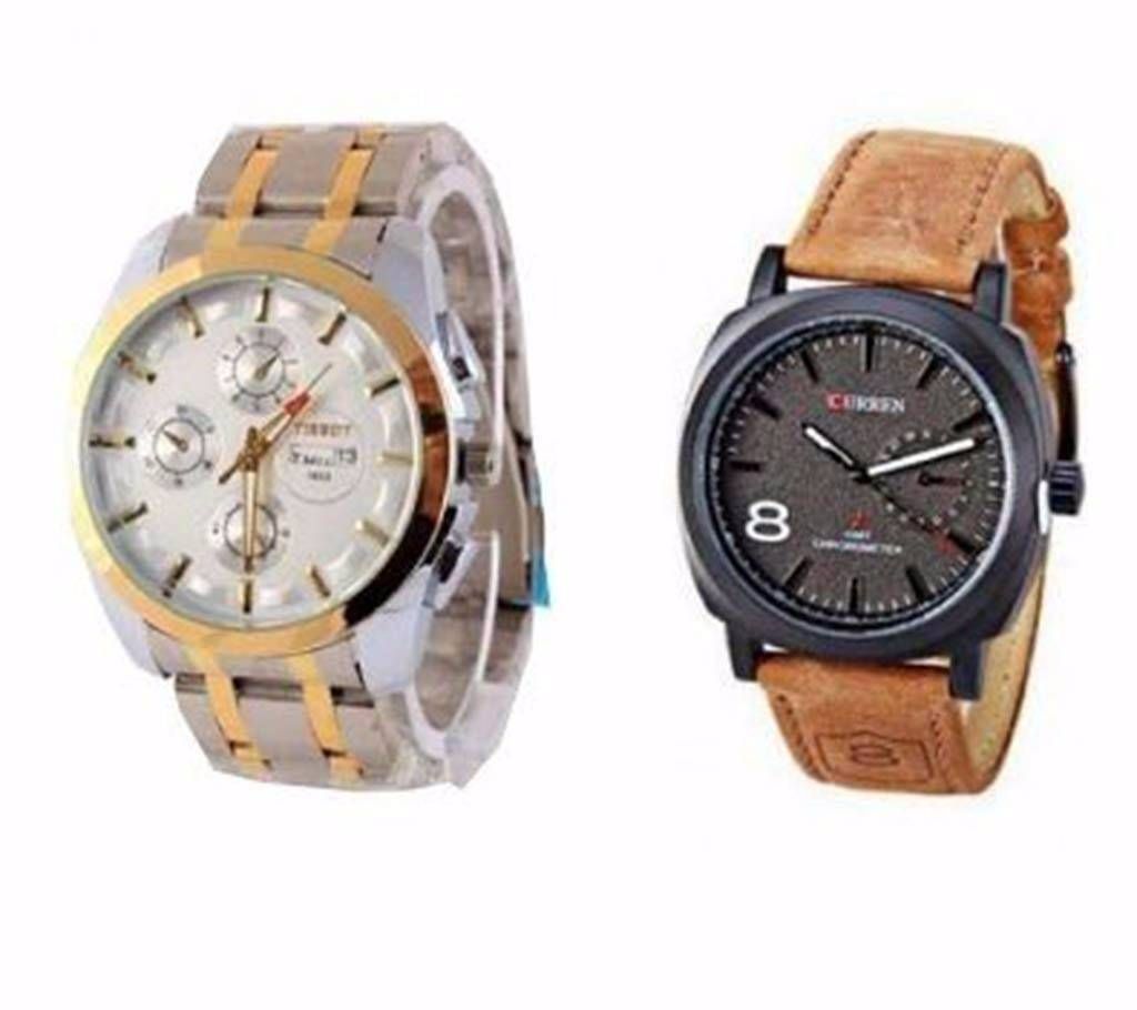 Curren and Tissot copy mens wrist watch combo 