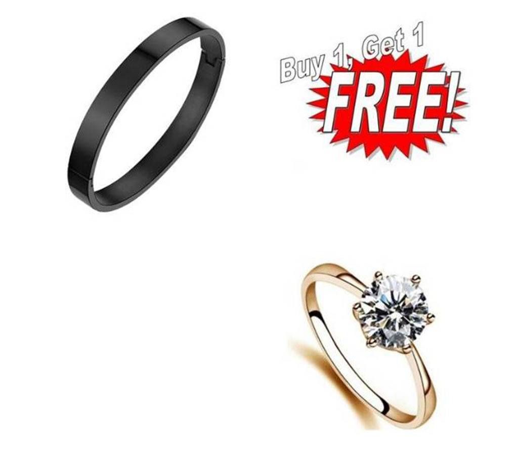 Buy One Stainless Steel Bracelet & Get One Finger Ring Free