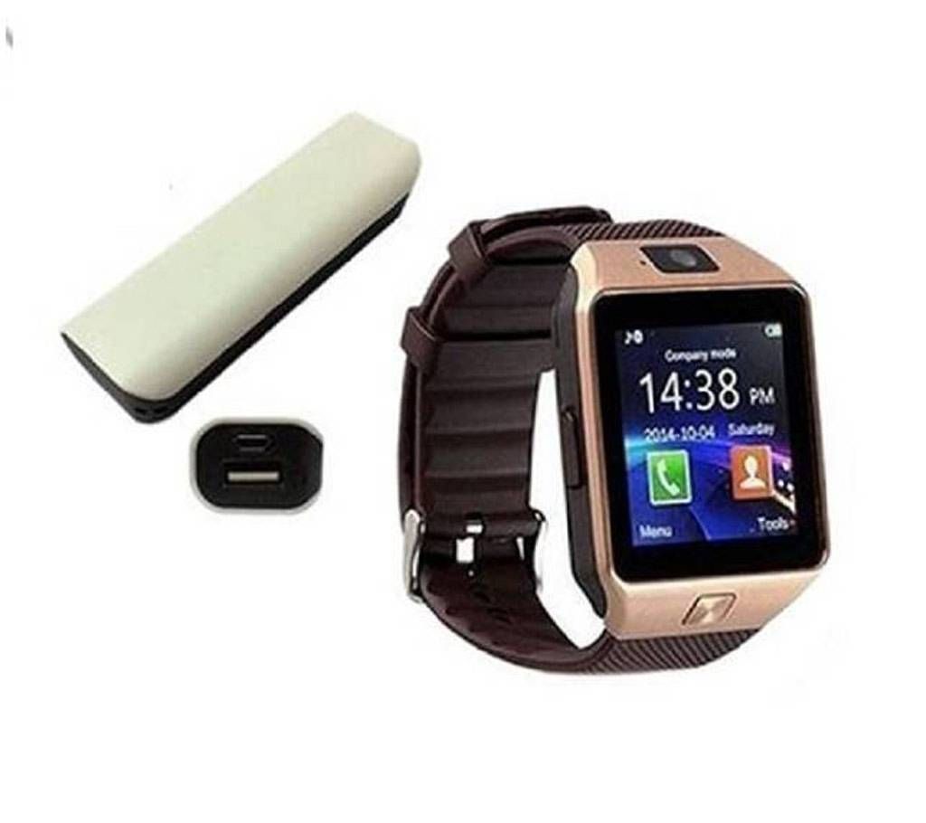 DZ09 Smart watch with 2600mAh Power Bank - White
